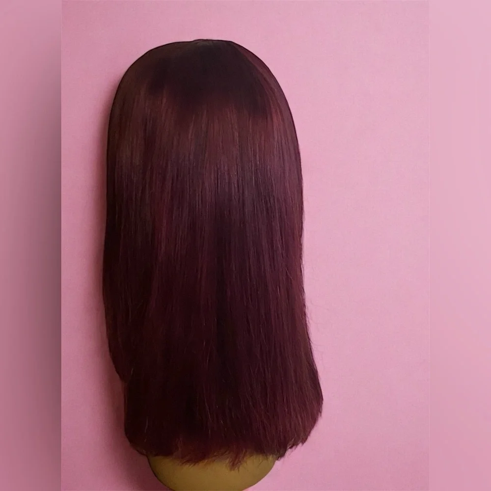 Elegant Burgundy Lace Front Wig